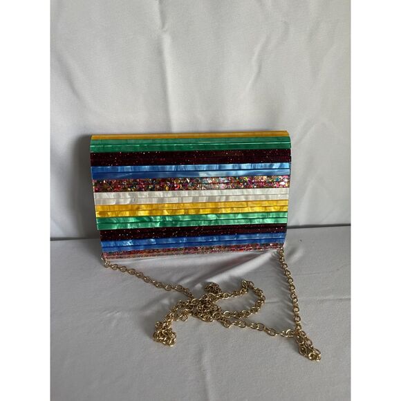 Kurt Geiger Multicolor Striped Clutch - Picture 2 of 11